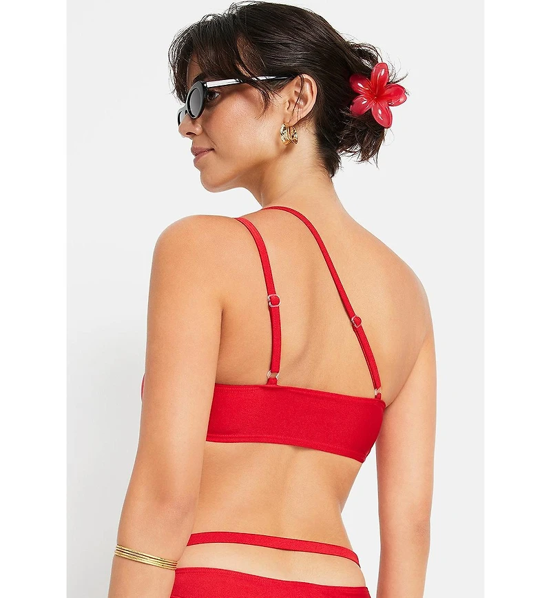 Lscn by Lascana Women's One Shoulder Bandeau Bikini Swimsuit Top Bra Sizing