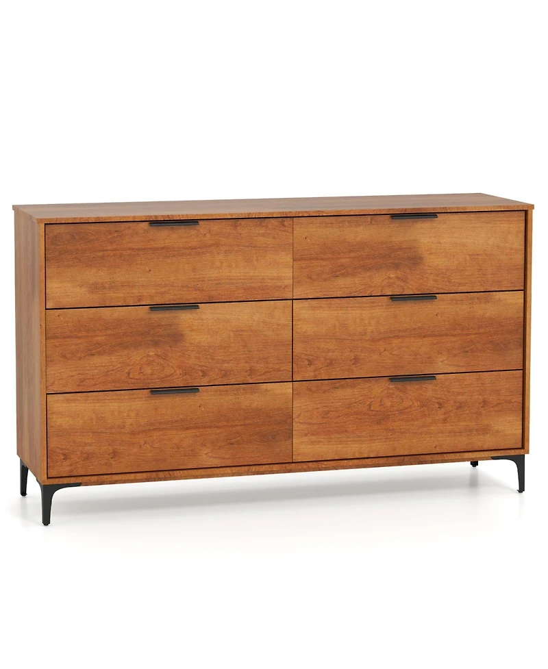 6-Drawer Dresser with Interlock System – Spacious Storage for Bedroom or Living Room