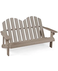 2 Person Fir Wood Adirondack Chair with High Backrest