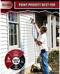 Silvel Airless Paint Sprayer, 1200W High Efficiency Airless Sprayer, 3300 Psi Electric Paint Sprayer Machine with Extension Rod for Interior Exterior