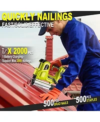 Silvel 18 Gauge Cordless Brad Nailer, 2 1 Nail Gun/Electric Stapler, 21V Battery Powered Gun, Fast Charging for Woodworking,Home Im