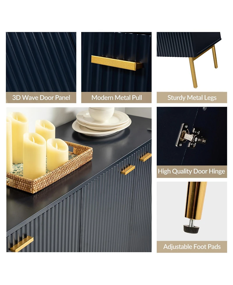 Brian 63"Wide 4 Door Sideboard