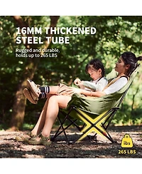 Naturehike Seastar Padded Camping Chair, Oversized 2-Position Adjustable Folding Chair, Portable Camp Chair with Side Pocket & Carry Bag