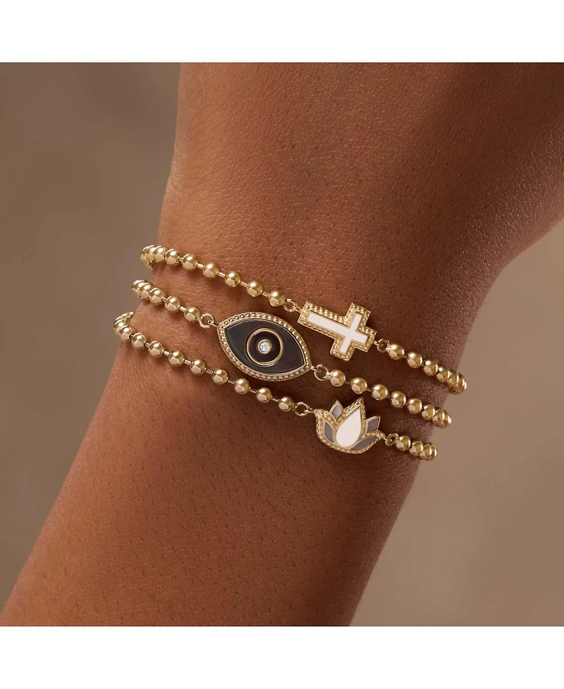 Delicate Karma Lotus Mother of Pearl Bracelet