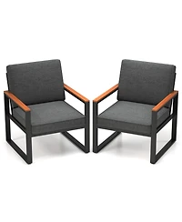 Patio Aluminum Sofa Modern Armchairs Set of 2 for Balcony