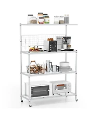4-Tier Bakers Rack on Wheels with Adjustable Shelves