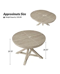 Ignacio Farmhouse Extendable Dining Table With Solid Wood Legs