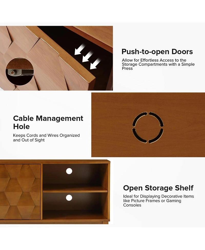 William Tv Stand with Push-to-Open Doors