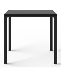 5-Piece Outdoor Metal Frame Dining Table Patio Set with Stackable Chairs