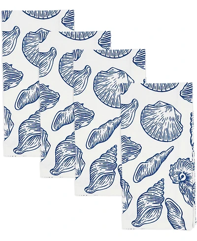 Saro Lifestyle Seaside Sea Shells Cotton Napkins, 20" x 20"
