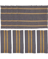 Saro Lifestyle Classic Stripe Placemats and Napkins, Set of 8