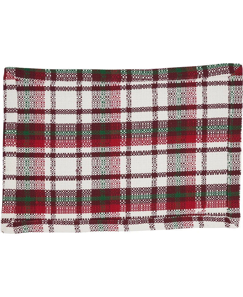 Saro Lifestyle Simple Plaid Cotton Placemats and Napkins, Set of 8