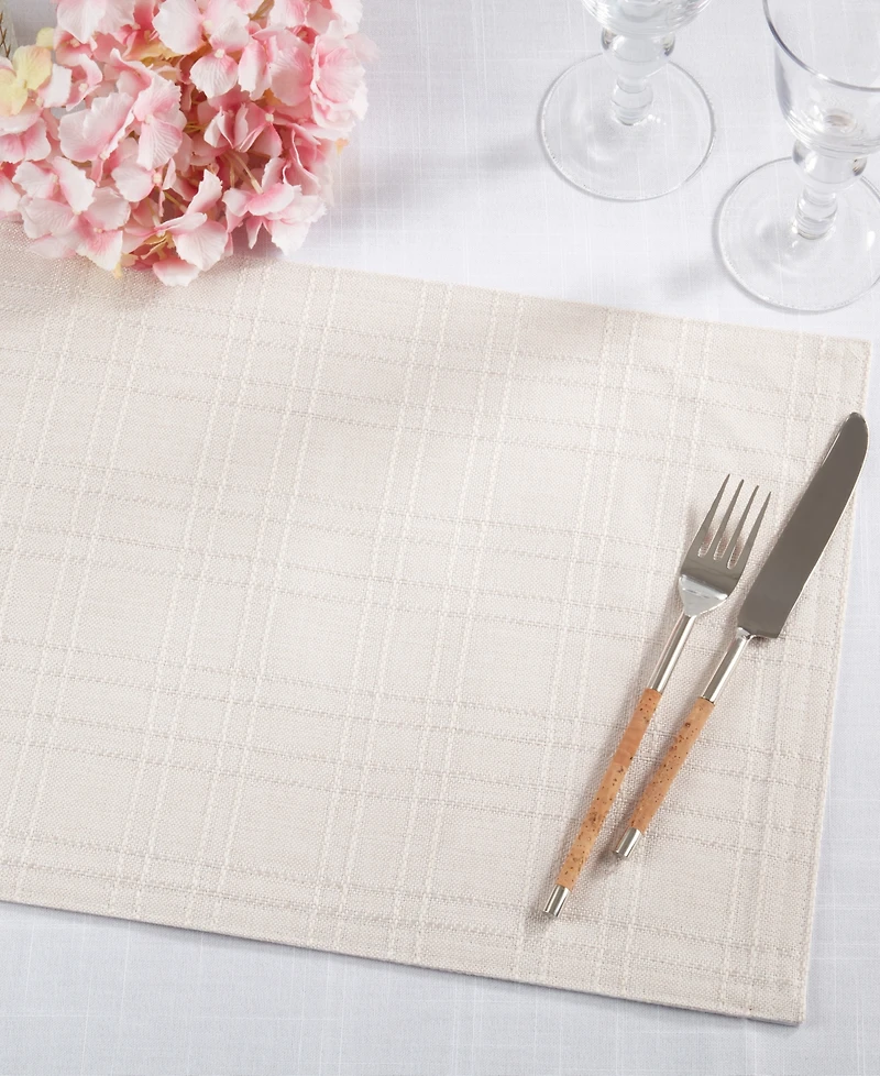 Saro Lifestyle Classic Stitched Plaid Placemats, 13" x 19"