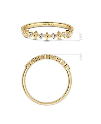 Devata Clover Ring in 14K Gold, Size 8, approx. 1.6 grams.