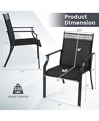 Patio Chairs Set of 2 with All Weather Breathable Fabric High Backrest