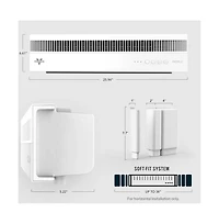 Profile Window Air Circulator Fan with Reversible Exhaust - White