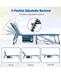 5-Position Outdoor Folding Chaise Lounge Chair