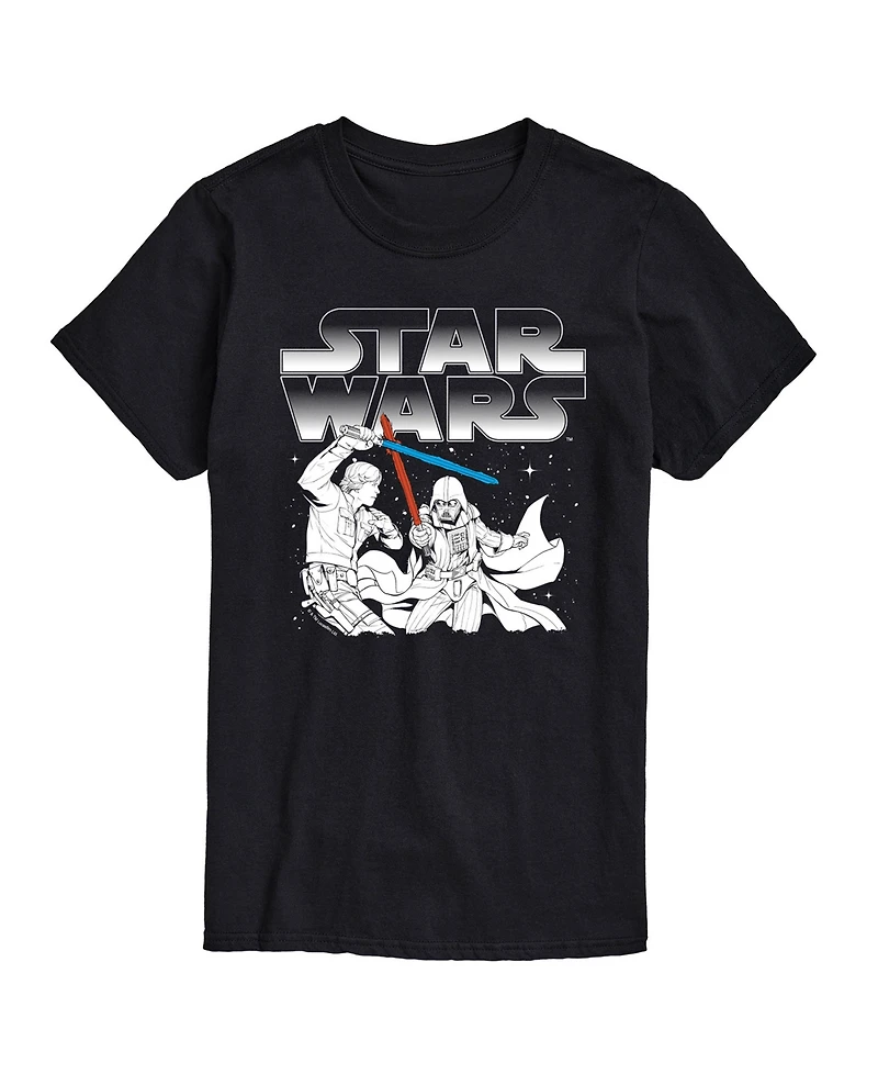 Airwaves Men's Star Wars Luke Darth Fight Short Sleeve T-Shirt