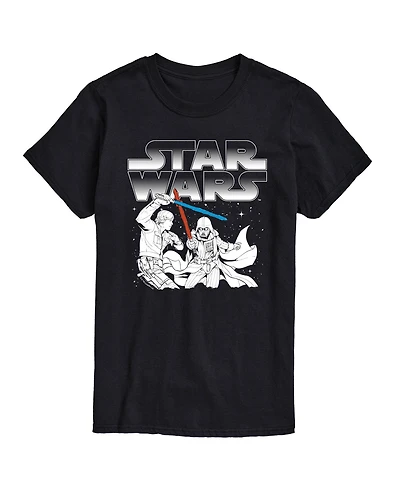 Airwaves Men's Star Wars Luke Darth Fight Short Sleeve T-Shirt