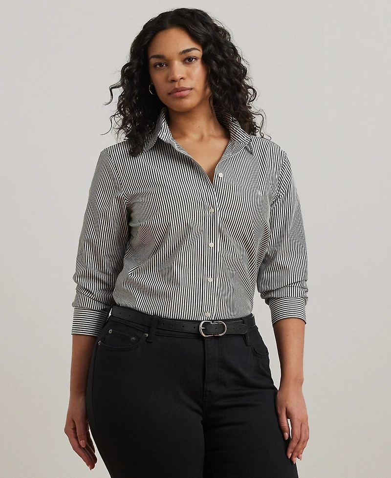 Lauren Ralph Plus-Size Easy Care Cotton Shirt