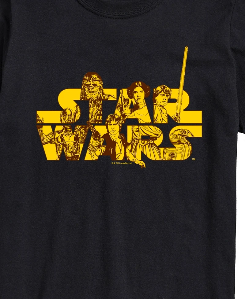 Airwaves Men's Star Wars Character Logo Short Sleeve T-Shirt