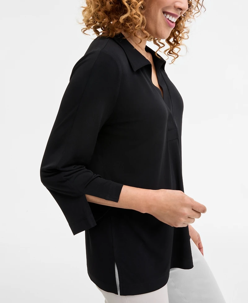 Jm Collection Petite Johnny-Collar Tunic, Exclusively at Macy's