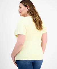 Style & Co Plus Short-Sleeve Henley Top, Exclusively at Macy's