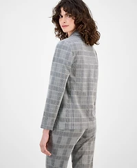 Anne Klein Women's Plaid Triple-Button Notched-Collar Blazer