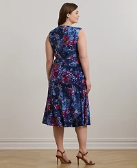 Lauren Ralph Plus Print Twist-Front Jersey Dress