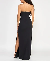 Seni & Cade Juniors' Hardware-Trim Strapless Gown