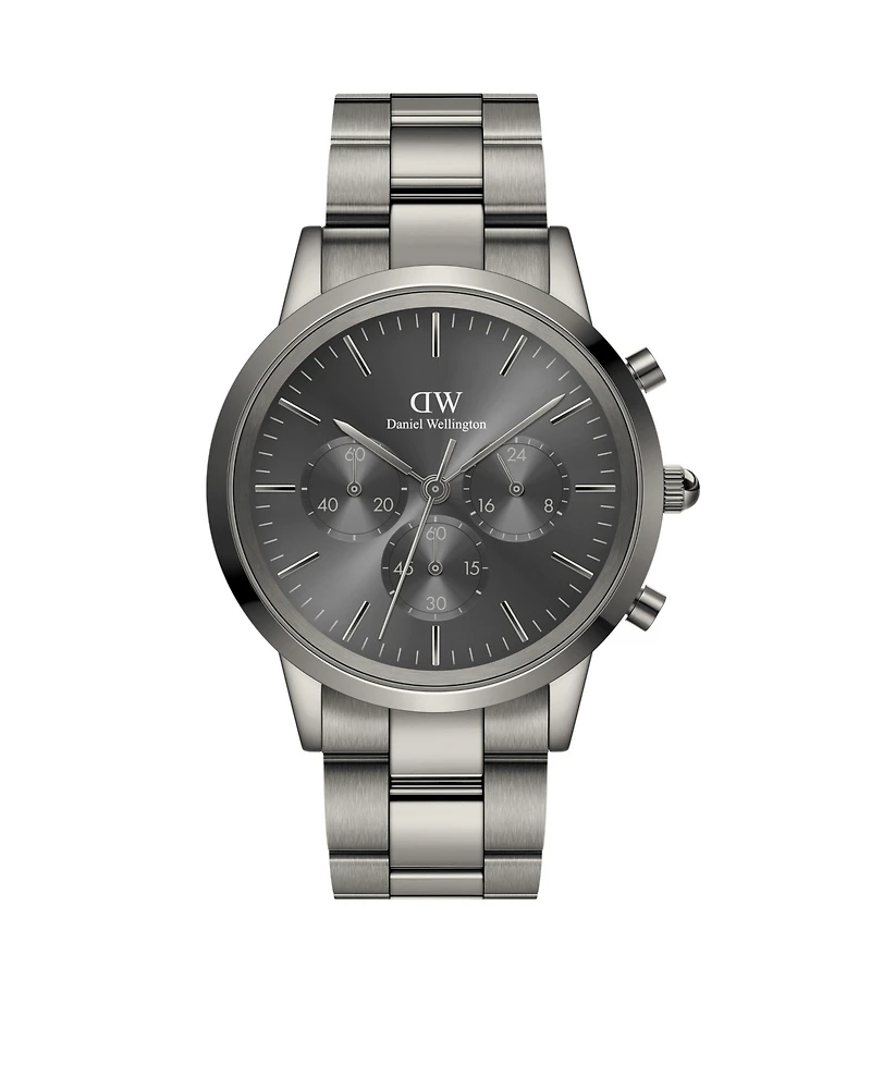 Daniel Wellington Unisex Chronograph Black Stainless Steel Watch, 42mm