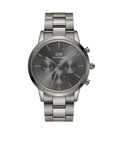 Daniel Wellington Unisex Chronograph Black Stainless Steel Watch, 42mm