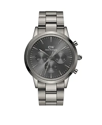 Daniel Wellington Unisex Chronograph Black Stainless Steel Watch, 42mm