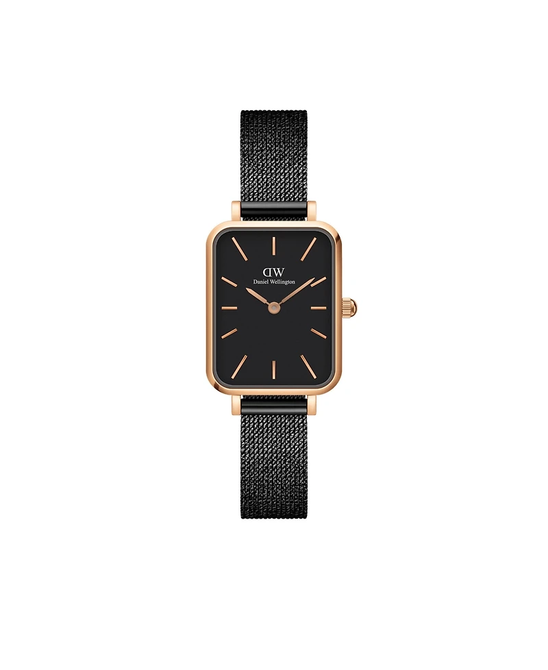 Daniel Wellington Unisex Analog Black Stainless Steel Mesh Watch, 20mm