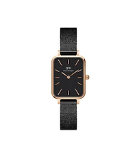 Daniel Wellington Unisex Analog Black Stainless Steel Mesh Watch, 20mm