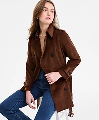 Bcbg Women's Belted Corduroy Trench Coat