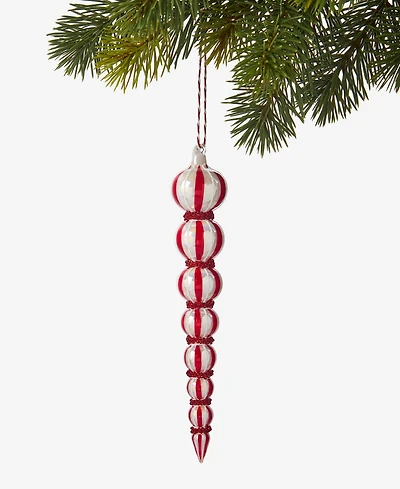 Holiday Lane Heritage Red Stripe Finial Ornament, Macy's Exclusive