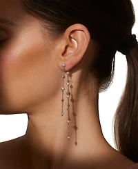 Eliot Danori Silver-Tone Imitation Pearl & Cubic Zirconia Maisie Front & Back Drop Earrings, Exclusively at Macy's