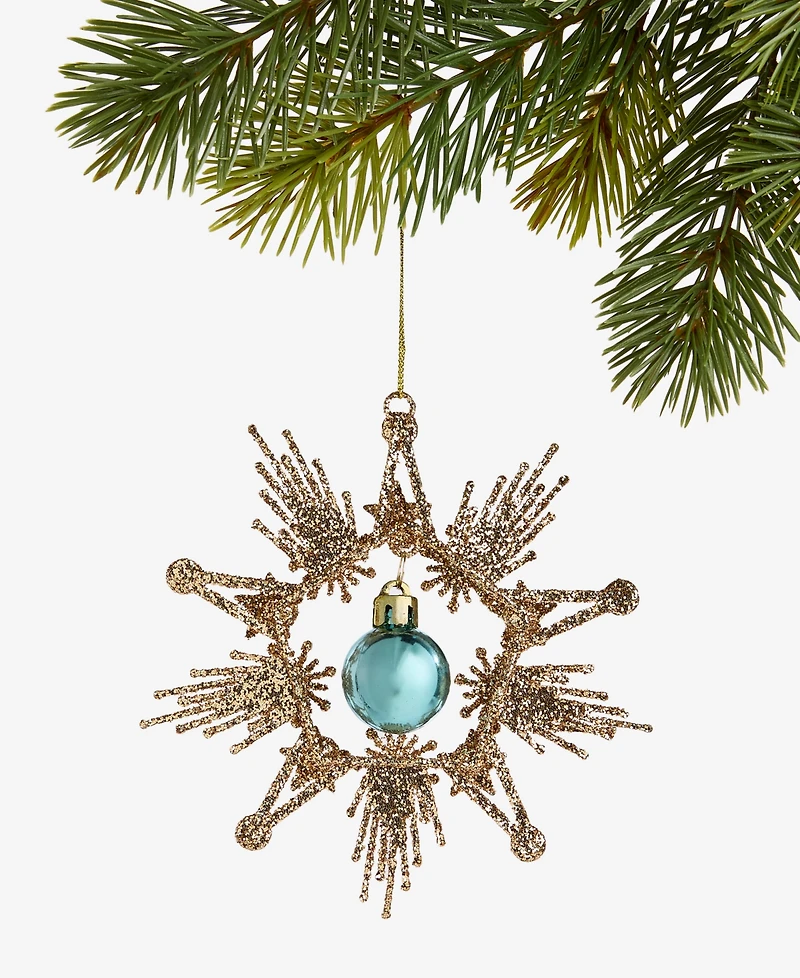 Holiday Lane Enchanted Emerald Gold-Tone Snowflake Ornament, Macy's Ornament
