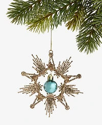 Holiday Lane Enchanted Emerald Gold-Tone Snowflake Ornament, Macy's Ornament
