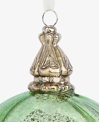 Holiday Lane Enchanted Emerald Green and Silver Ball Ornament, Macy's Exclusive