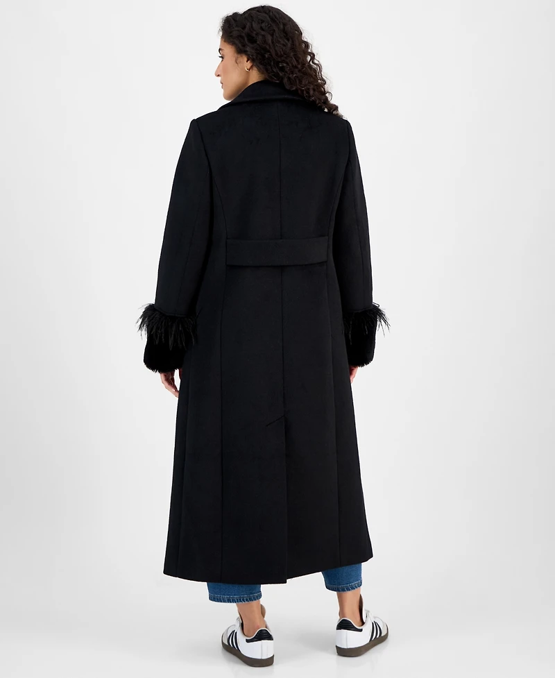 CeCe Women's Notched-Collar Single-Breasted Maxi Coat