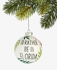 Holiday Lane Florida Glass Glittered Ball Ornament, Macy's Exclusive