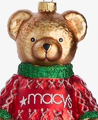 Holiday Lane Macy's Glass Glittered Bear Ornament, Macy's Exclusive