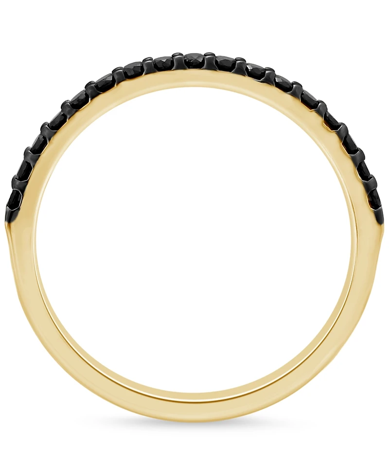 Black Diamond Band Ring (1/4 ct. t.w.) in 14k Yellow Gold