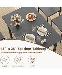 5 Piece Dining Table Set Industrial Style Kitchen Table and Chairs for 4