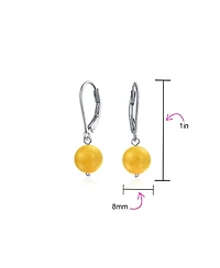 Bling Jewelry Set of 3 Sterling Silver Drop Earrings with Natural Stones Balls 8MM