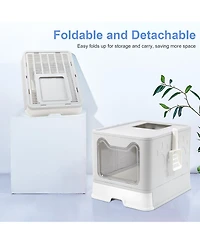 Bingopaw Portable Foldable Cat Litter Box Pet Litter Boxes Toilet