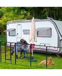 Adjustable Height Dog Playpen with Lockable Door – Spacious Pet Play Area for Dogs