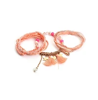 Sohi Women's Beaded Tassel Multi-Layer Bracelet